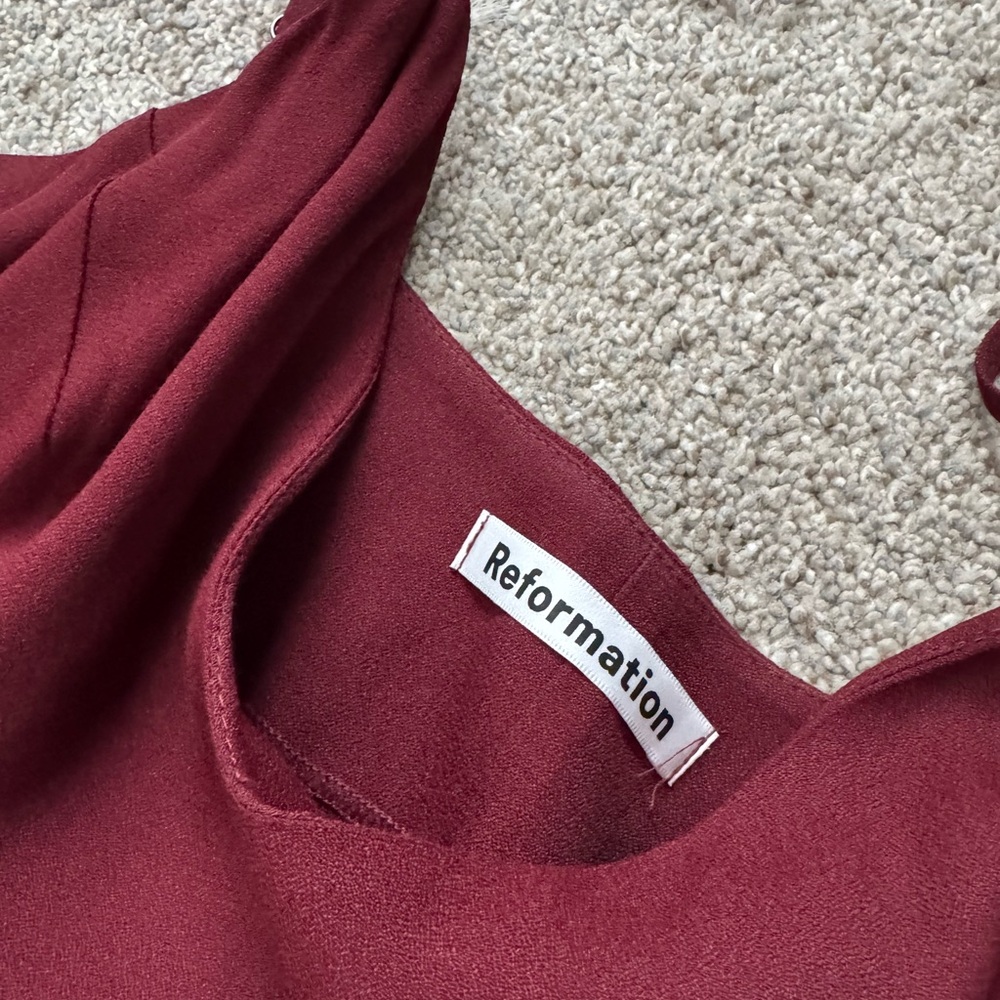 Reformation Deep Red Midi Dress - Picture 2 of 5